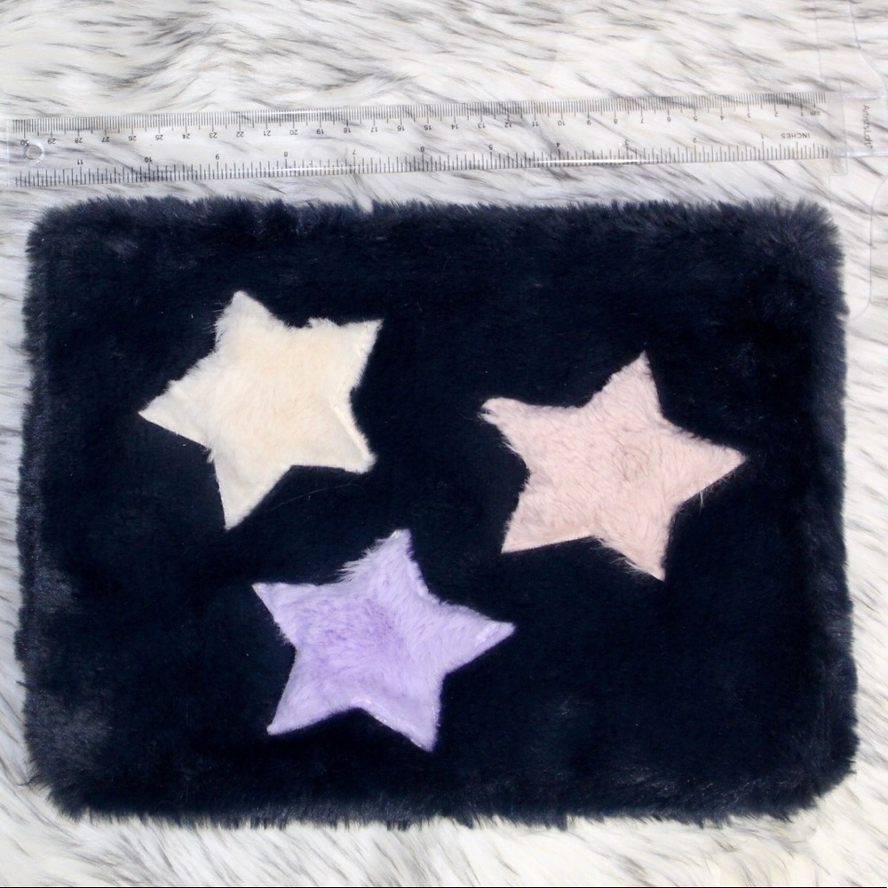 Fuzzy large size cosmetic bag